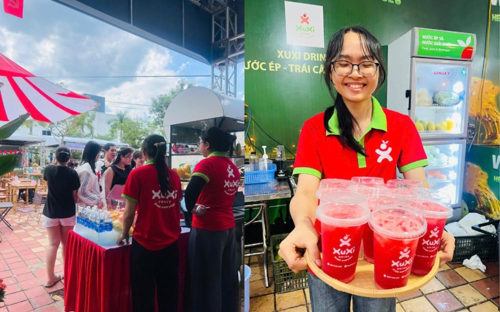 Gian hàng của XuXi Fruit & XuXi Drink tại sự kiện Heineken Pickleball World Cup 2026